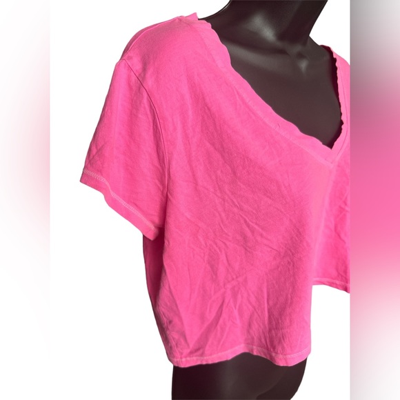 FOREVER 21 Neon/Hot Pink Cropped Tee - Picture 6 of 7